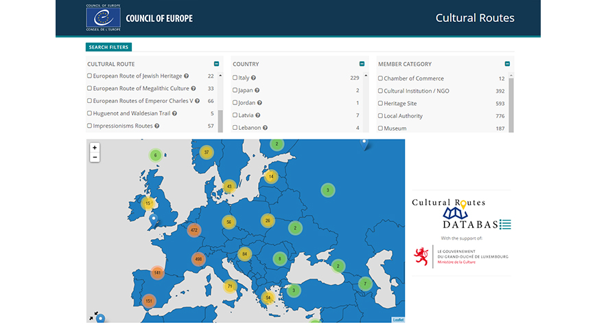 Cultural Routes Database with Interactive Map now online