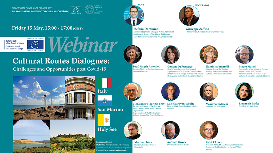 Webinaires en direct : « Dialogues sur les itinéraires culturels : défis et opportunités après le Covid-19 » - 2. Italie, Saint-Marin et le Saint-Siège