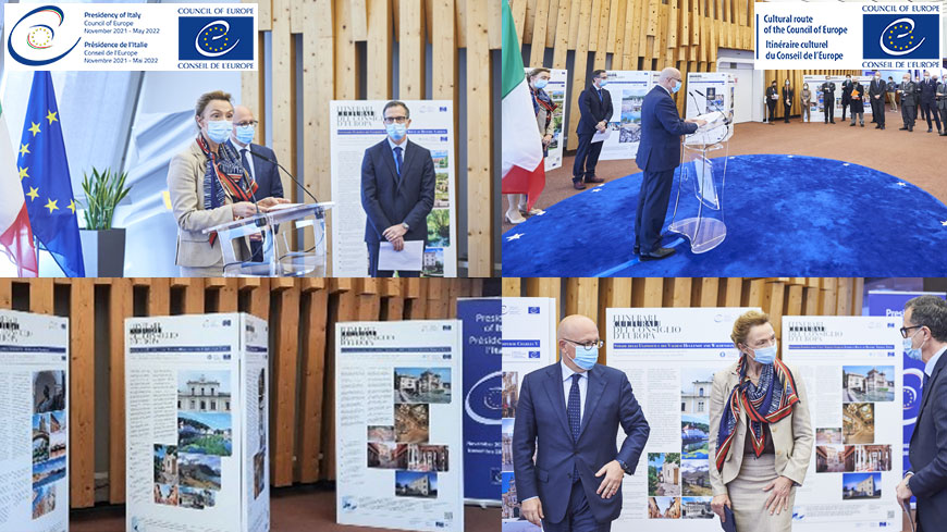 Présidence italienne : Ouverture officielle de l'exposition "Les Itinéraires culturels du Conseil de l'Europe en Italie : un patrimoine européen" à Strasbourg