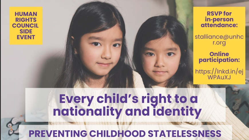 Événement parallèle sur la prévention de l’apatridie des enfants, 61e session du Conseil des droits de l’homme des Nations Unies, 2 mars 2026