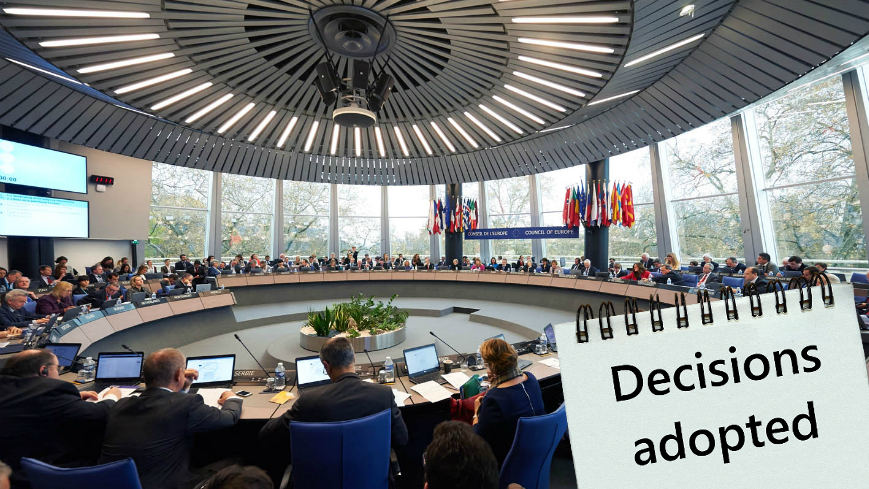 The Committee of Ministers adopts new decisions on the implementation of the European Court's judgments