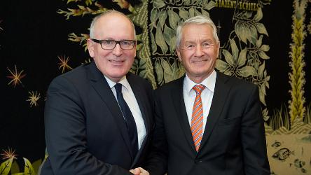 Le Secrétaire Général rencontre le premier vice-président de la Commission européenne