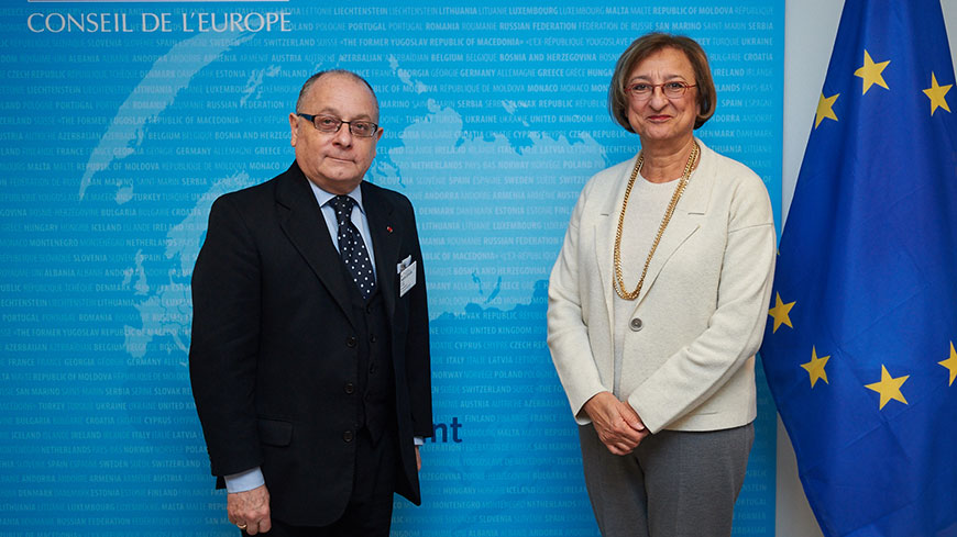 Jorge Faurie, Ambassador of Argentina to France and Gabriella Battaini-Dragoni, Deputy Secretary General