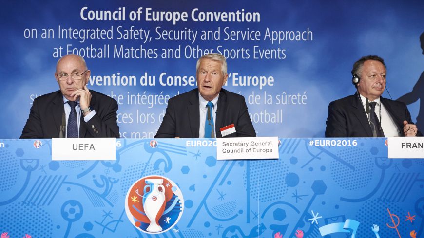 14 countries signed the Council of Europe Convention on an Integrated Safety, Security and Service Approach at Football Matches and Other Sports Events.