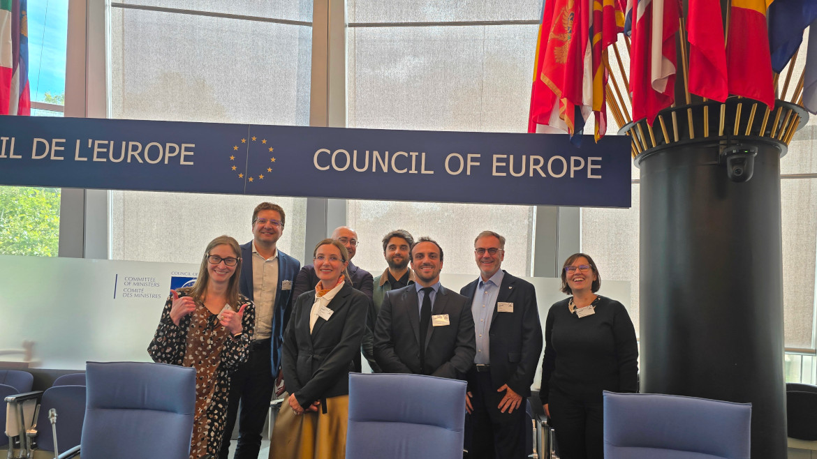 Left to right: Andrea Campbell, Dainius Radzevicius, Maria Ordzhonikidze, Ricardo Gutierrez, Pierre Dagard, Paul Pouchoux, Steve Capus, Karin Maree