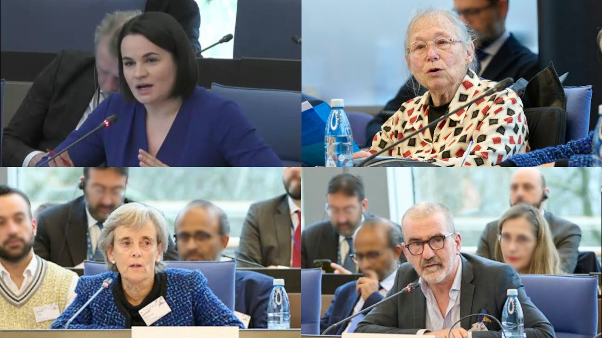 En haut à gauche : Sviatlana Tsikhanouskaya | En haut à droite : Sunny Jacobs | En bas à gauche : Marta Santos Païs | En bas à droite : Richard Sédillot