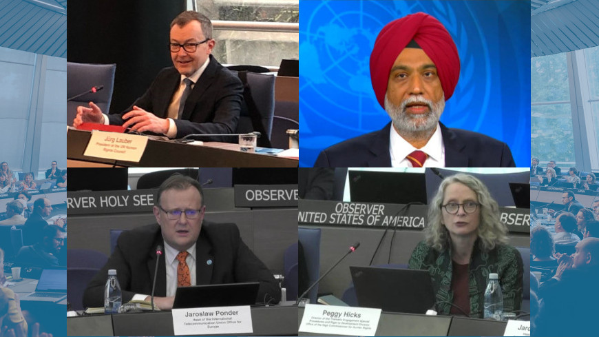 En haut à gauche : Jürg Lauber | En haut à droite : Amandeep Singh Gill | En bas à gauche : Jaroslaw Ponder | En bas à droite : Peggy Hicks