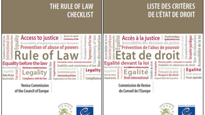 Liste des critères de l'Etat de droit - Mise à jour - Commission des questions juridiques et des droits de l'homme de l’Assemblée parlementaire