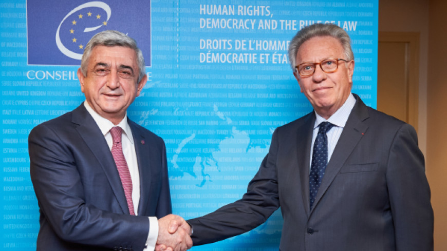 PACE session - President BUQUICCHIO meets Armenian President Serzh SARGSYAN