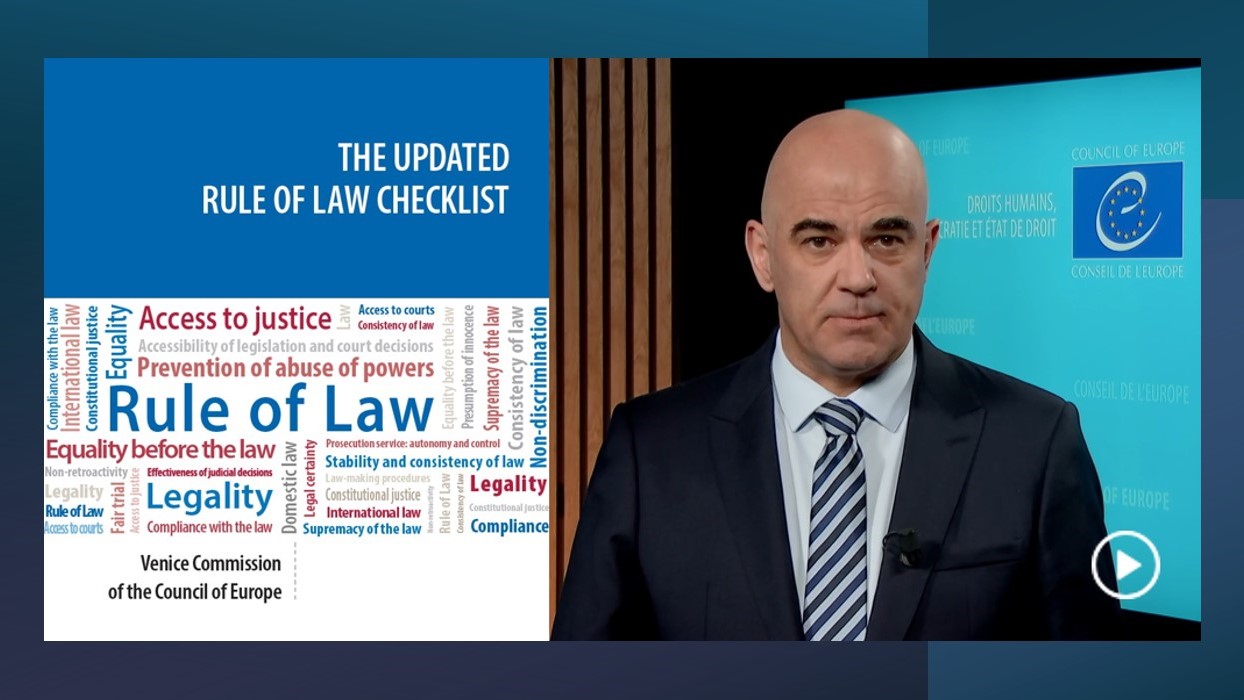 Un message vidéo du Secrétaire général du Conseil de l'Europe sur la liste actualisée des critères de l'État de droit