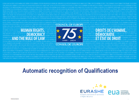Online Consultation with representatives from HE Institutions to Advance Automatic Recognition of Qualifications