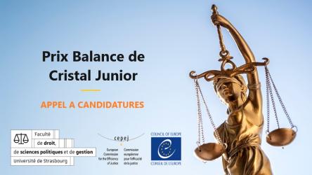 Lancement du Prix « Balance de Cristal Junior » - Etudiants de Master en droit, venez participer à une compétition internationale!