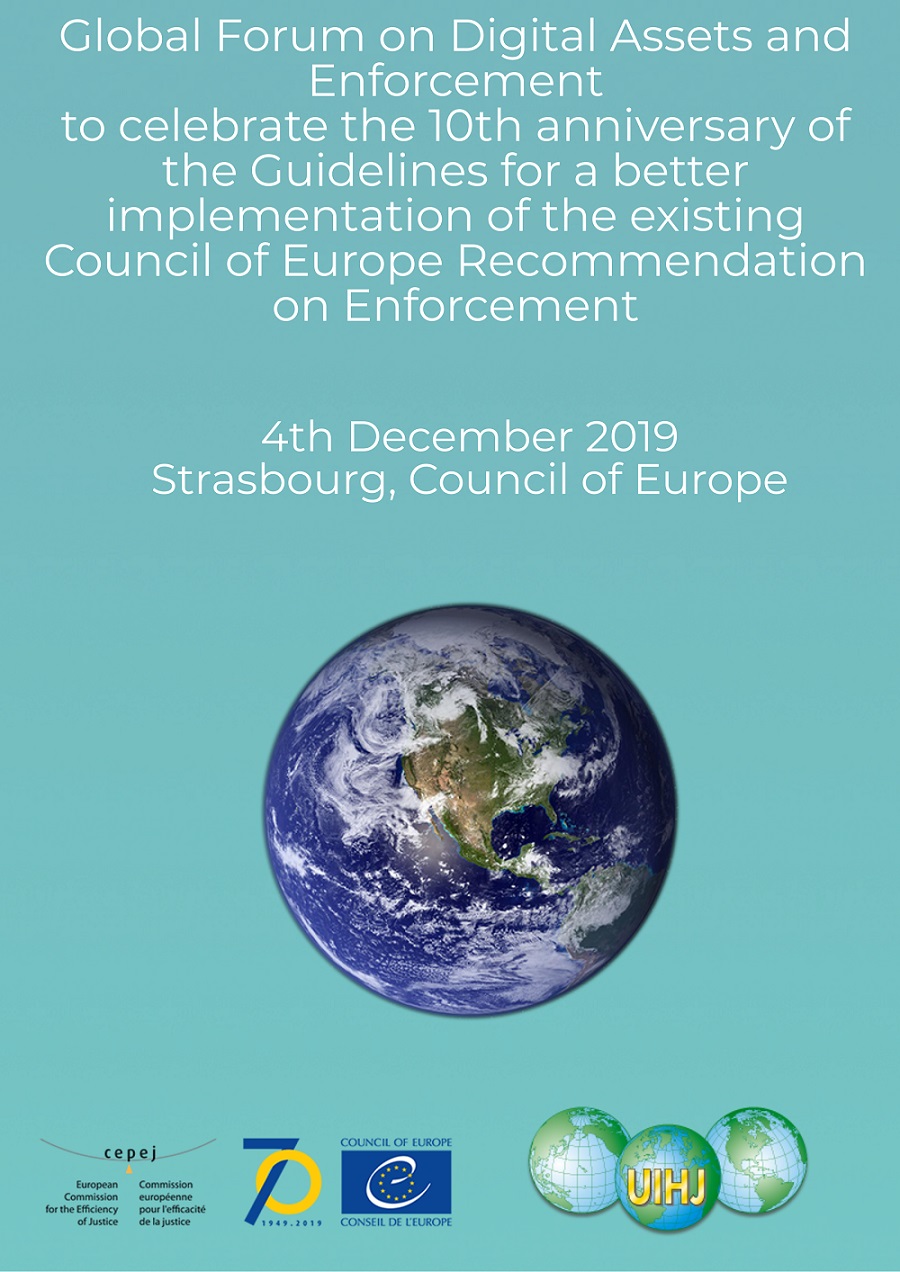 Global Forum on Digital Assets and Enforcement to celebrate the 10th anniversary of the Guidelines for a better implementation of the existing Council of Europe Recommendation on Enforcement