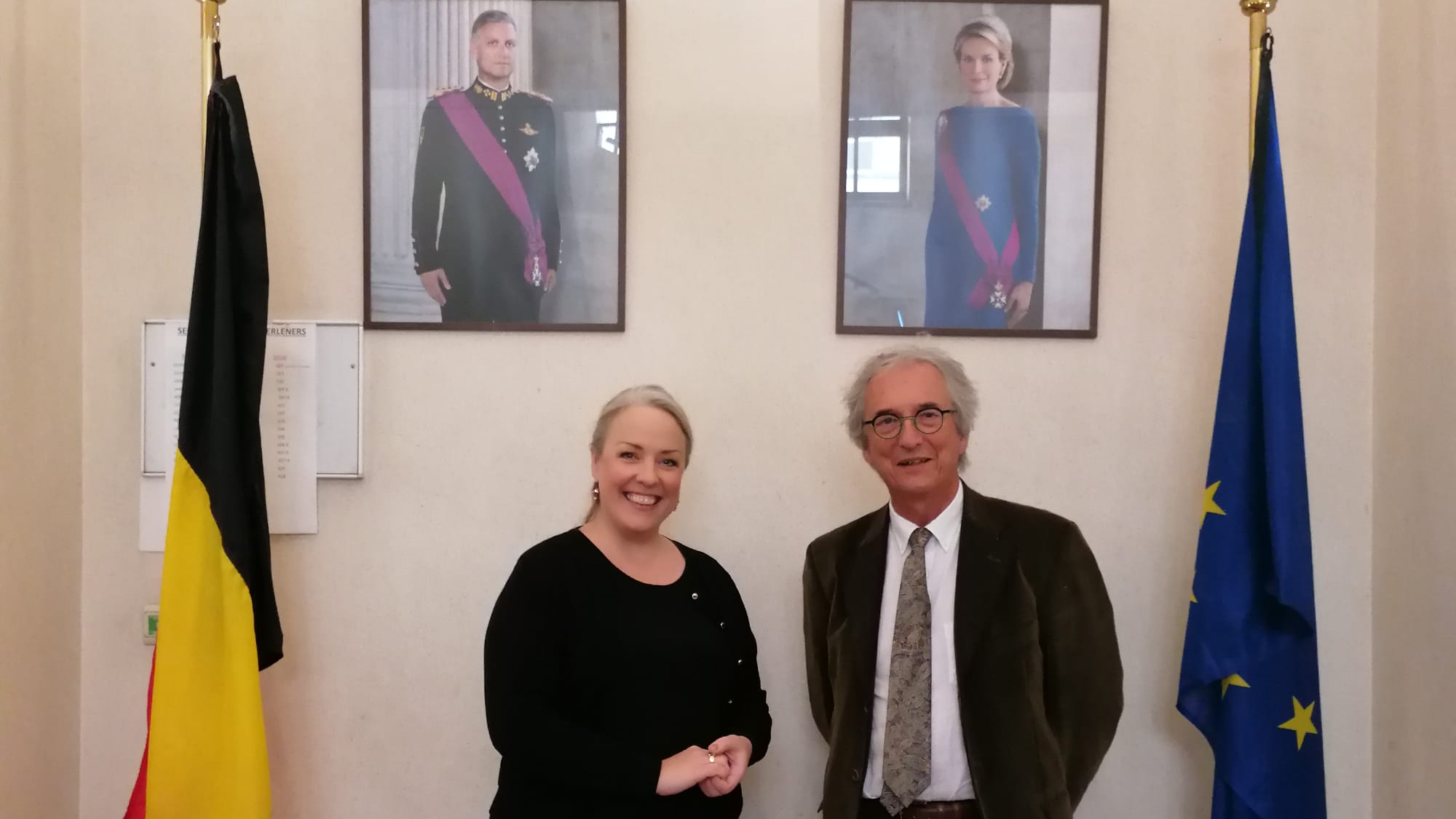 (from left to right) Anna-Sara Lind and Bertil Cottier, ECRI Rapporteurs for Belgium
