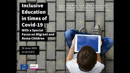 ECRI webinaire sur l'éducation inclusive en temps de Covid-19
