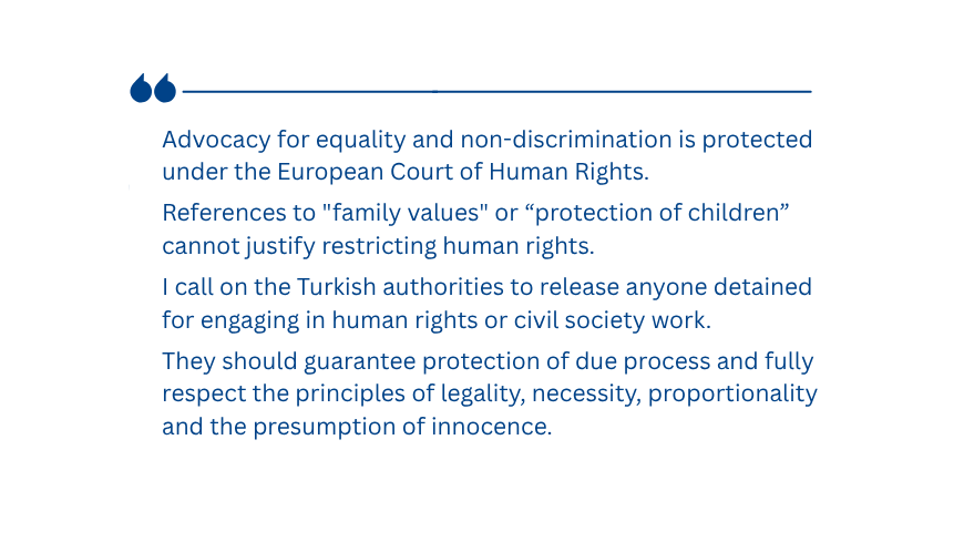 Türkiye: Authorities should refrain from restricting the human rights of LGBTI civil society