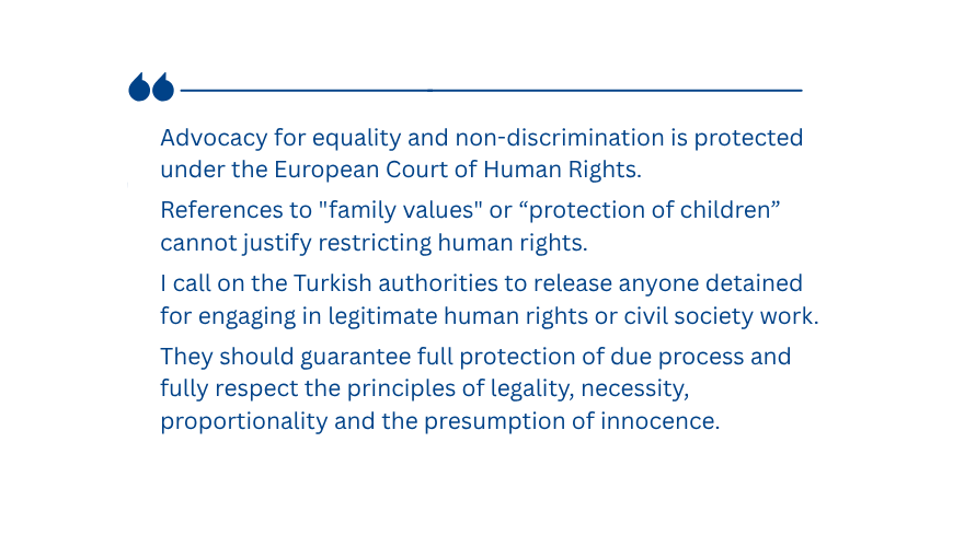 Türkiye: Authorities should refrain from restricting the human rights of LGBTI civil society