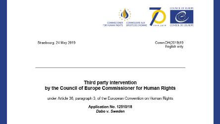 The Commissioner intervenes before the European Court of Human Rights in a case concerning family reunification in Sweden