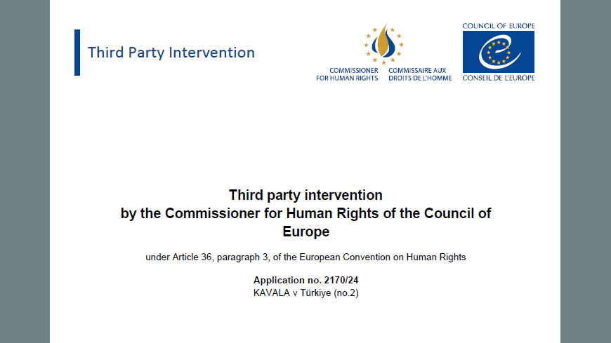 Commissioner O’Flaherty intervenes in the ECtHR case of Osman Kavala v Türkiye (no.2)