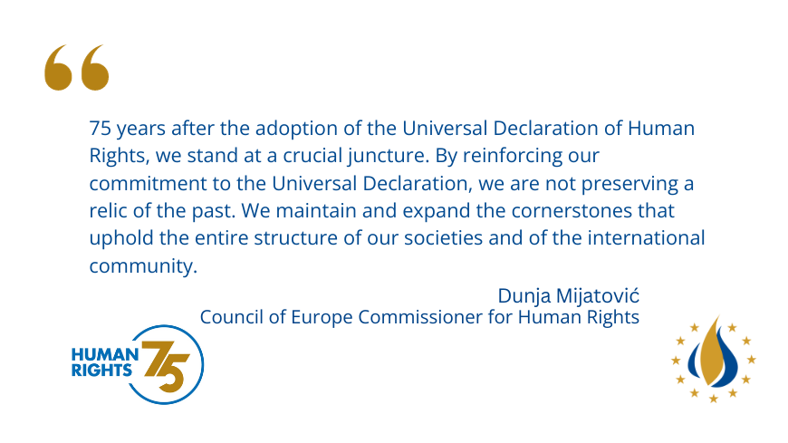 L’Europe 75 ans après la Déclaration universelle des droits de l’homme : un parcours fait de progrès, de revers et de persévérance