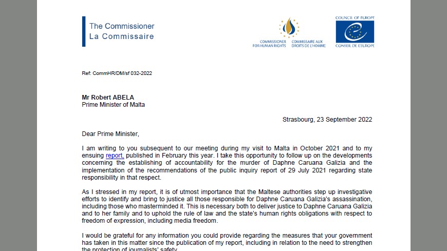 Malta should strengthen the protection of the media and access to information, in line with international standards