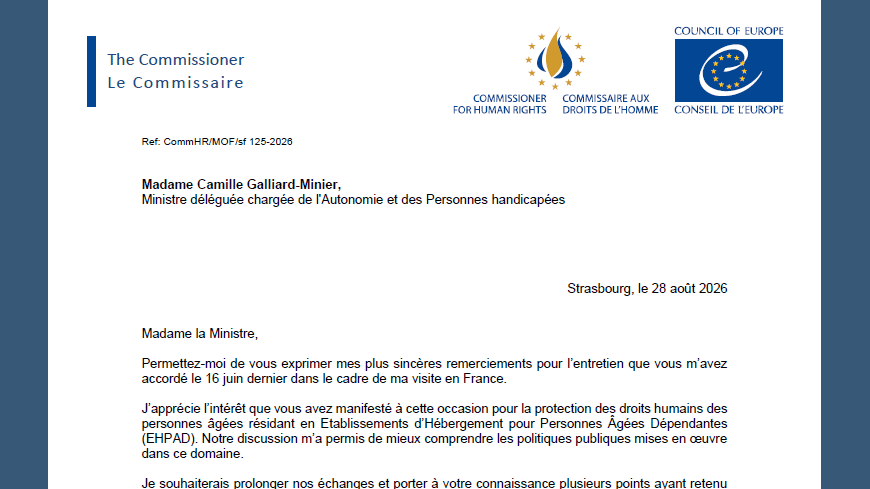 France: Commissioner calls for stronger rights protection for older persons in care homes