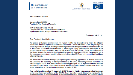 Romania: the appointment of the new leadership of the CRPD Monitoring Council should be an opportunity to strengthen the protection of the rights of persons with disabilities