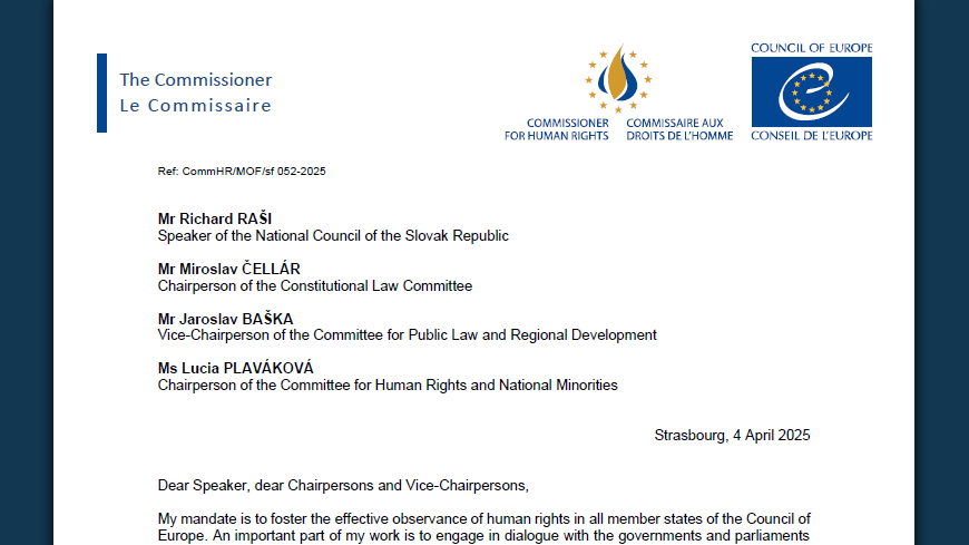 The Slovak Parliament should not adopt legislation that threatens civil society