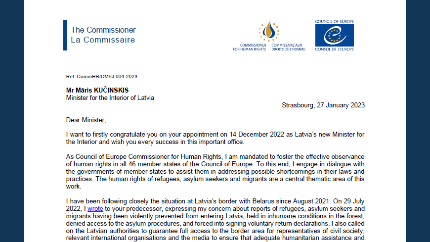 Latvian authorities should put an end to pushbacks and safeguard the human rights of people seeking protection at the border with Belarus