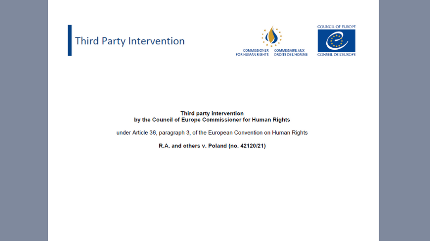 Commissioner intervenes before the European Court of Human Rights in a case concerning the situation of asylum seekers and migrants stranded at the border between Poland and Belarus