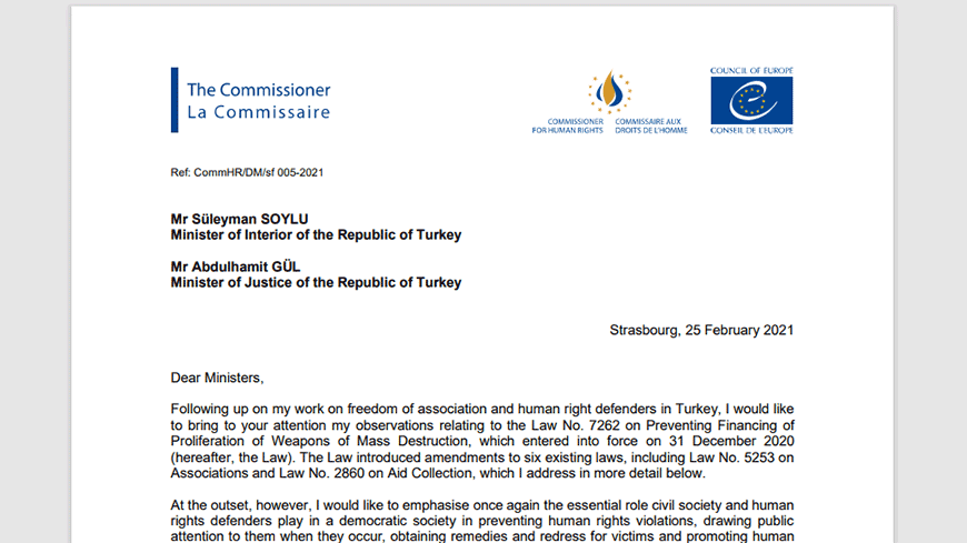 Turkey: authorities should refrain from further restricting NGOs activities and freedom of association in the name of counter-terrorism