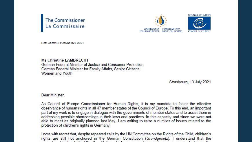 Germany should pursue efforts to fully ensure children’s rights
