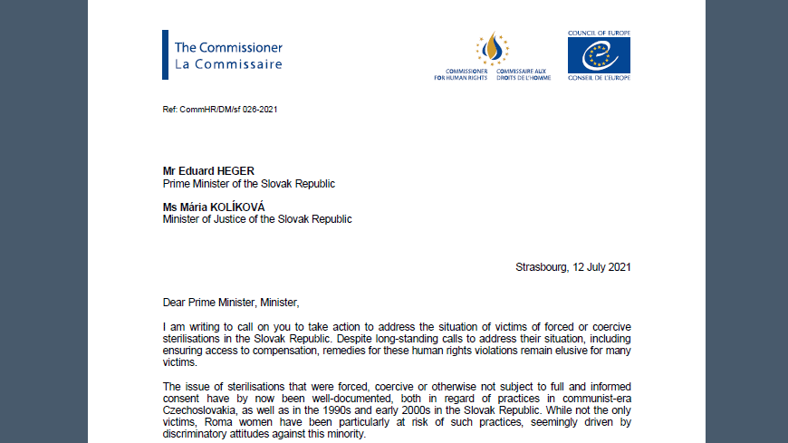 Slovak Republic: the government should deliver justice to victims of forced sterilisation through a compensation mechanism