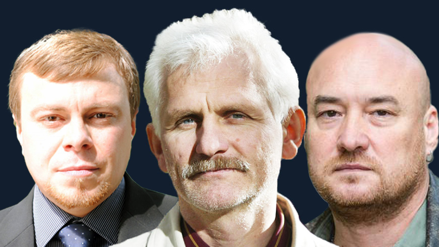 De gauche à droite : Uladzimir Labkovitch, Ales Bialiatski et Valiantsin Stefanovitch