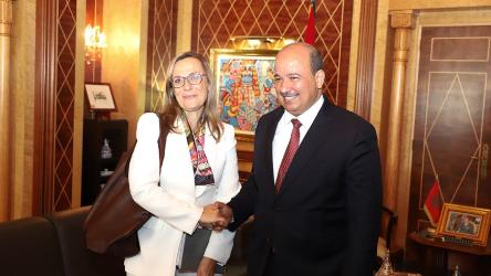 لقاء بين رئيس مجلس مستشارين البرلمان المغربي ورئيسة مكتب مجلس أوروبا بالمغرب
