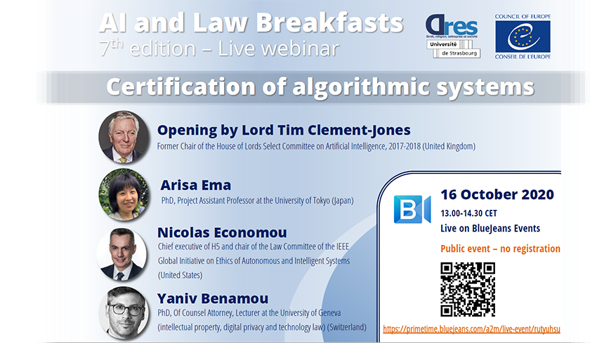 7th AI and Law Breakfasts: Certification of Algorithmic Systems