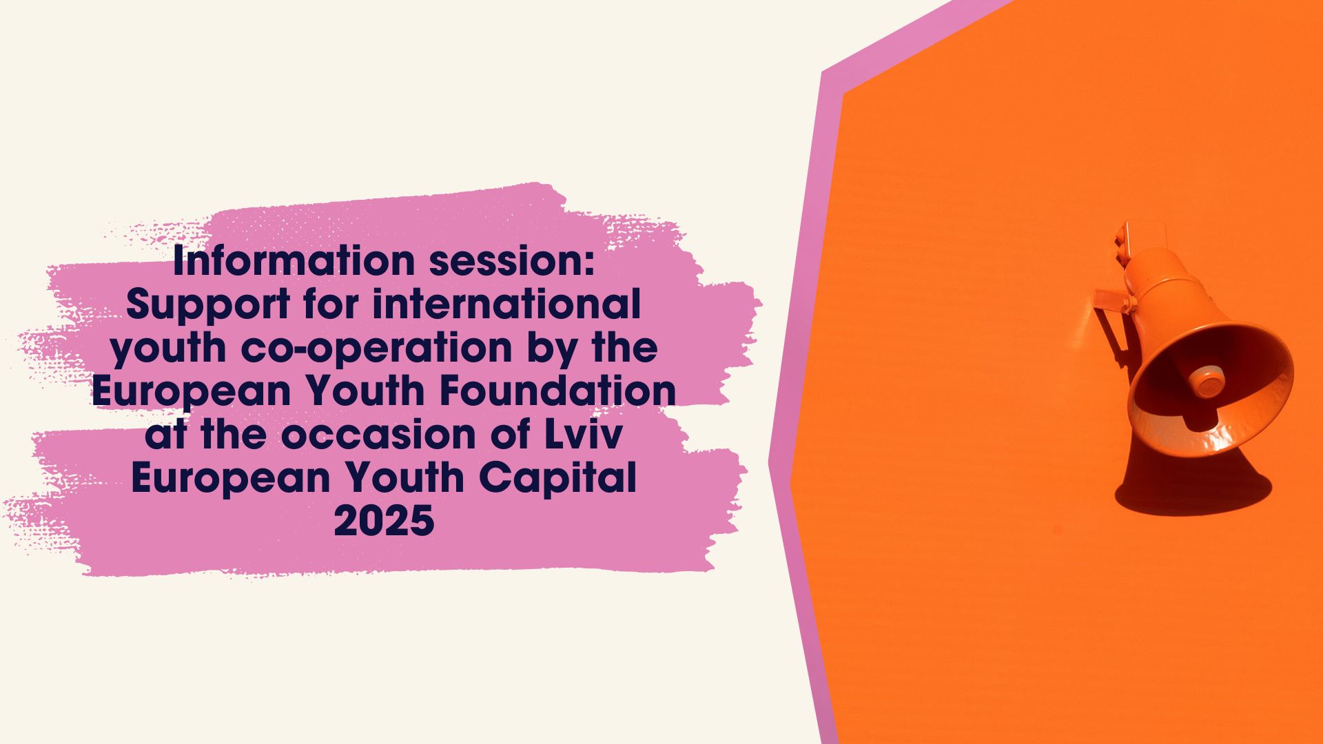 Session d'information : Soutien à la coopération internationale en matière de jeunesse par le Fonds européen pour la jeunesse à l'occasion de Lviv Capitale européenne de la jeunesse 2025