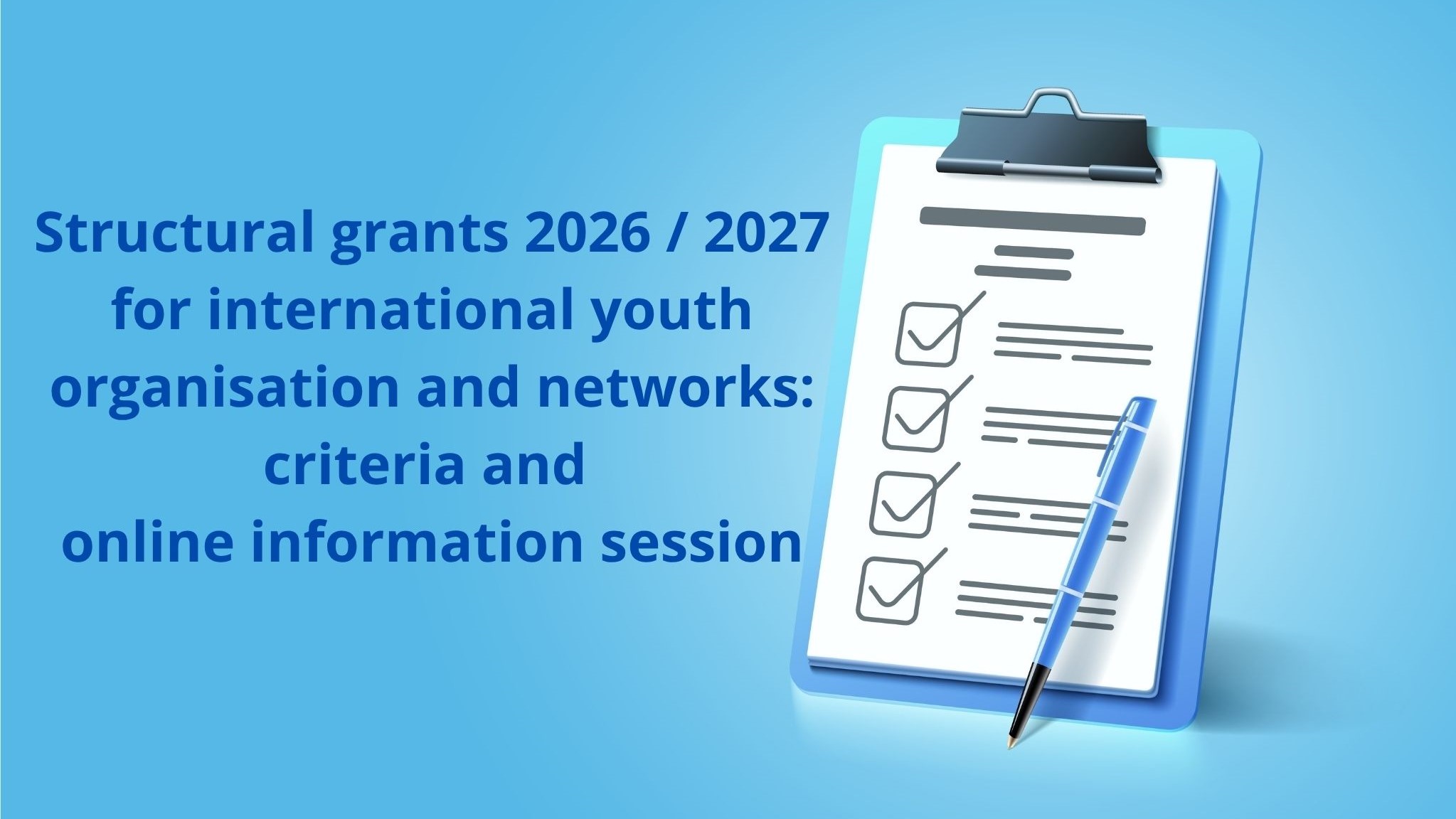 Structural grants 2026 / 2027 for international youth organisation and networks: allocation criteria and online information session
