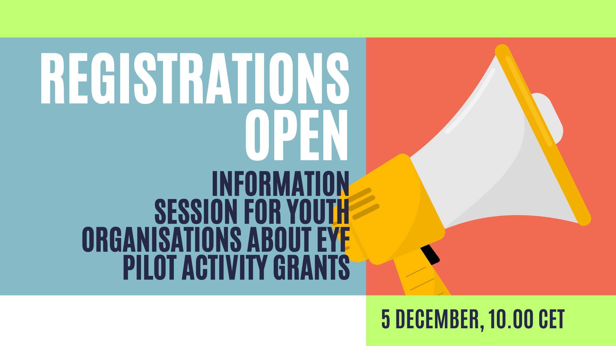 Registration open: information session for youth organisations about the EYF pilot activity grant