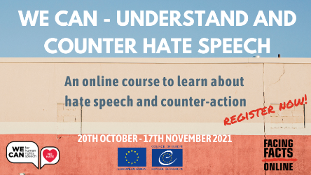 Register to the WE CAN online course on countering hate speech and building human rights narratives