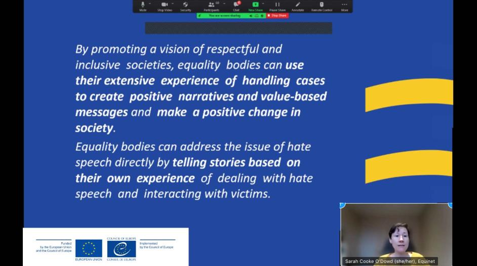 Advancing the counternarratives on hate speech with Eastern Partnership and Western Balkans equality bodies