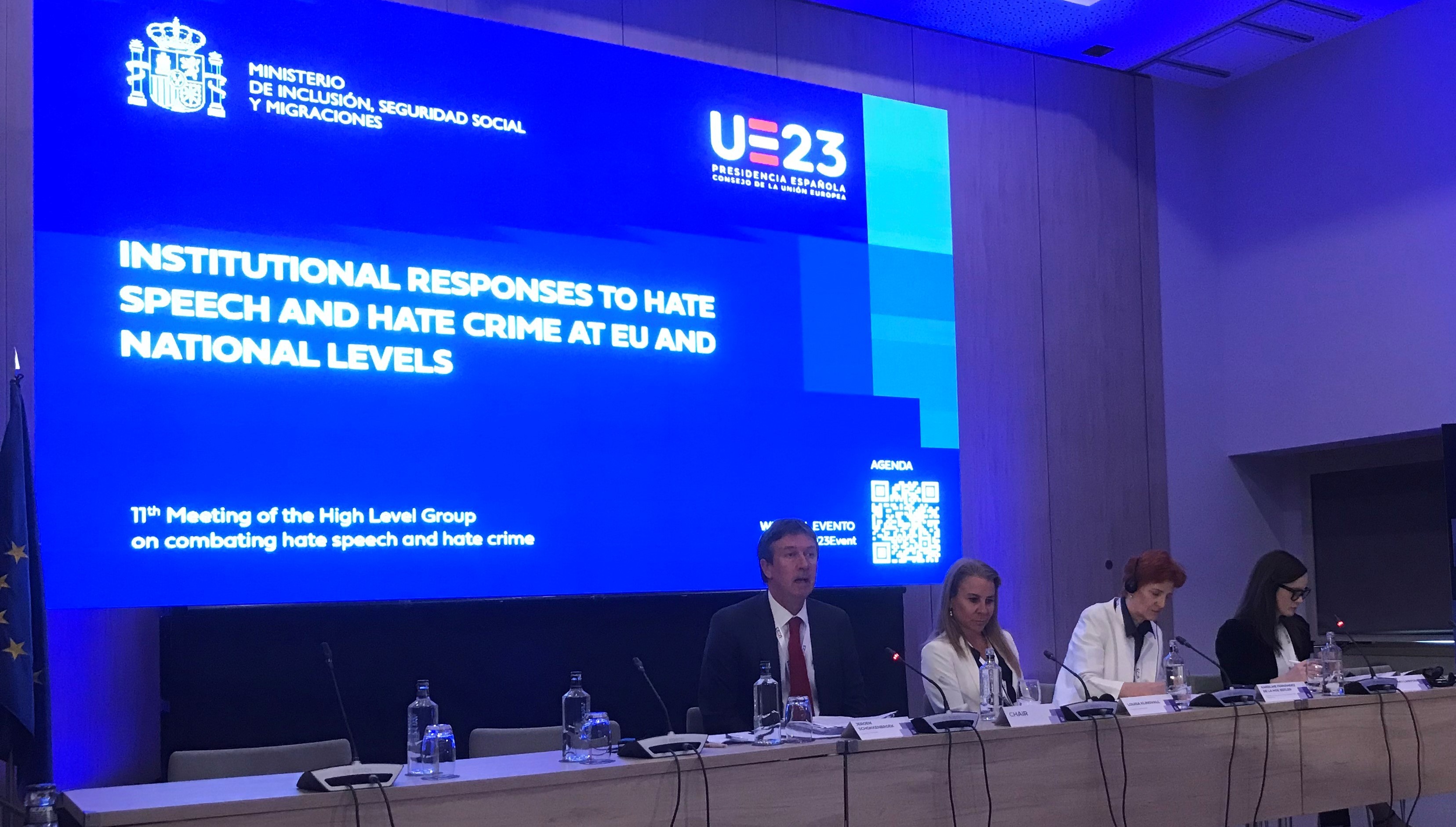 Council of Europe work on combating hate speech and crime presented at 11th EU High Level meeting on Combating Hate Speech and Hate crime