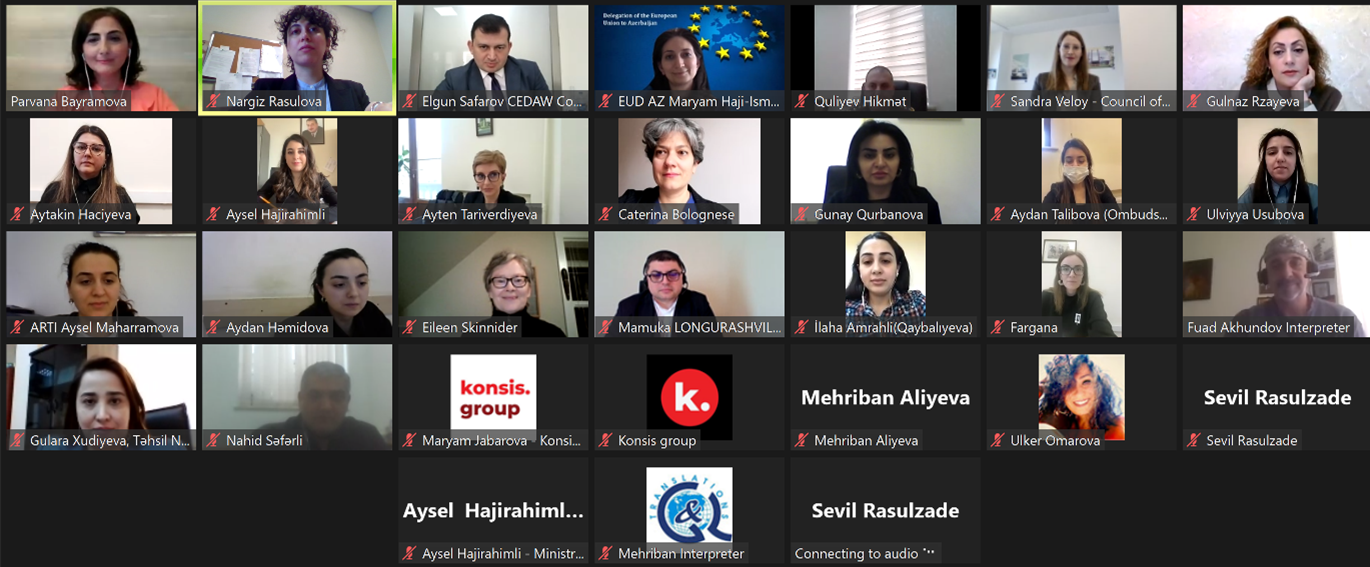 Azərbaycan dövlət qurumları üçün qadınlara qarşı zorakılığa dair onlayn kursun təqdimatı