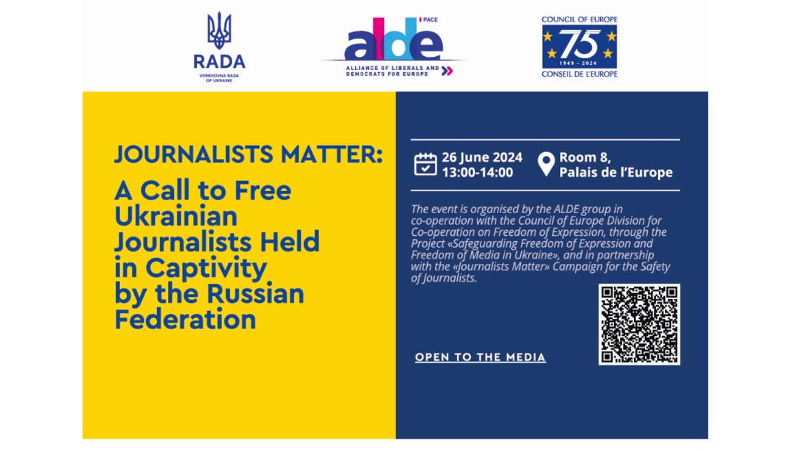 CALL TO FREE UKRAINIAN JOURNALISTS: Join online PACE side event online on 26 June!