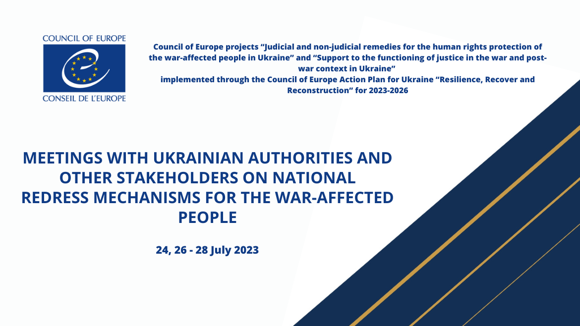 Meeting with Ukrainian authorities and other stakeholders on national redress mechanisms for the war-affected people
