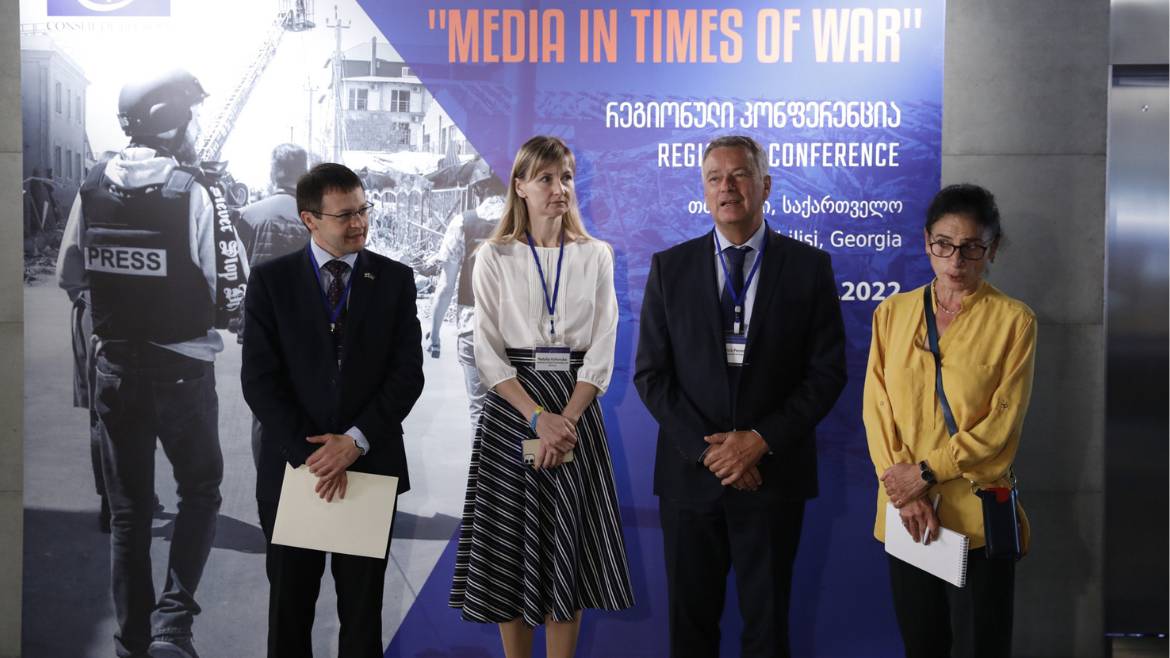 The photo exhibition dedicated to the work of journalists in Ukraine during the war was held in Tbilisi