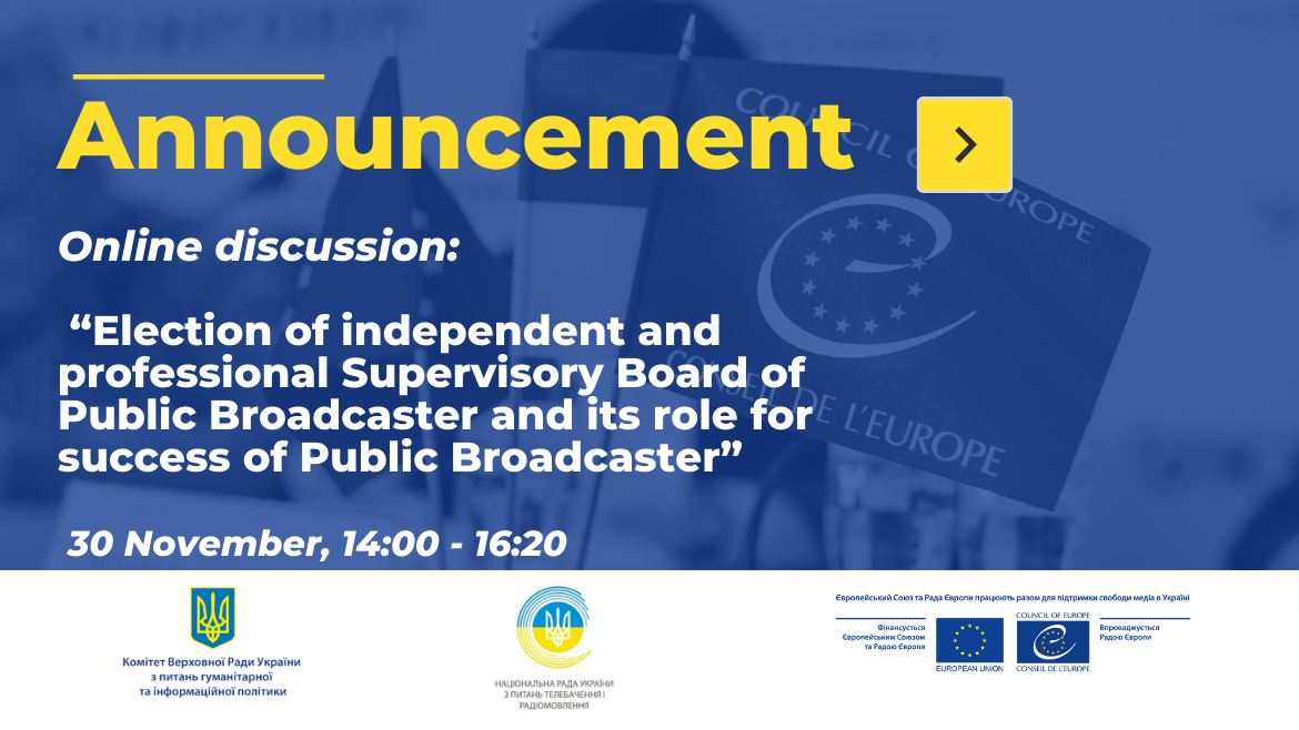 Discussion “Election of independent and professional Supervisory Board of Public Broadcaster and its role for success of Public Broadcaster”
