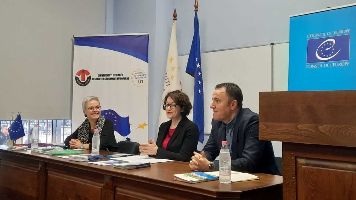 Tirana University students discuss the role of the Council of Europe in advancing democracy