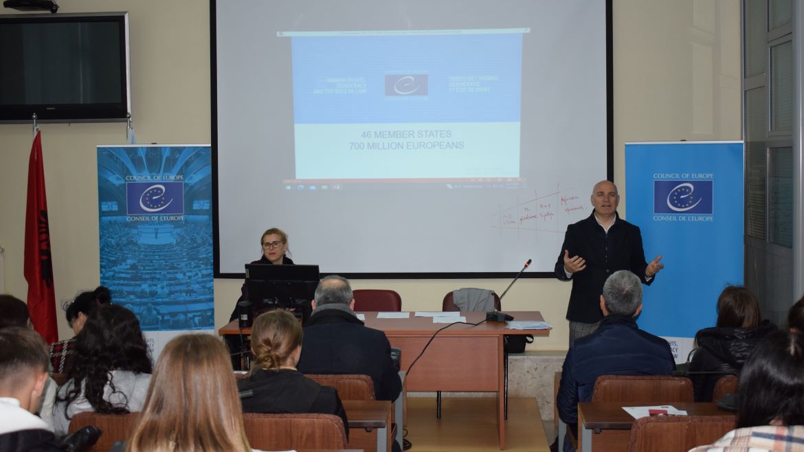 Open lecture at Aleksandër Xhuvani University in Elbasan