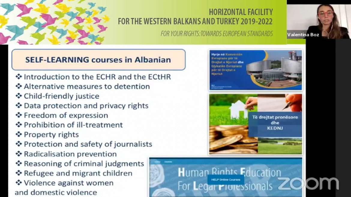 Juristët shqiptarë zgjerojnë përdorimin e kurseve online të HELP mbi drejtat e njeriut